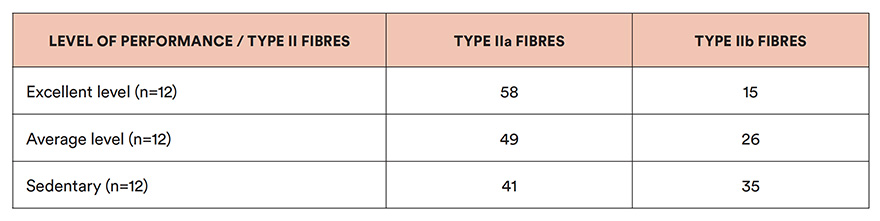 Level of performance / Type II fibres